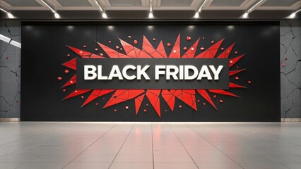 Black Friday sale announcement with explosive red design image