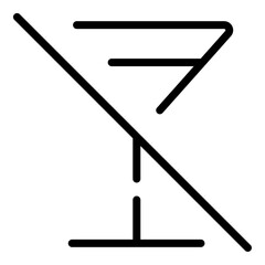 No Drinks Prohibition Sign Line Icon