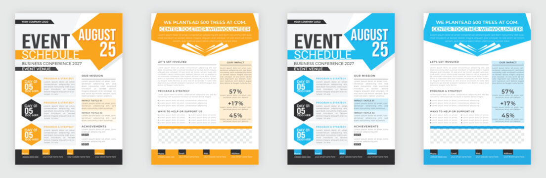Nonprofit Event Sponsorship Levels Fundraising Flyers design layout template, Sponsorship Levels, Fundraising Flyers design layout concept template, Technical Data Sheet layout template