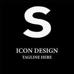 Modern minimalist initial letter S logo Minimal shape alphabet letter S