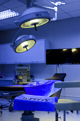 Operation room in hospital. modern hospital room with bed and other equipment healtcare. Medical...