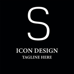 S logo design with simple minimalist line art style and modern for brand