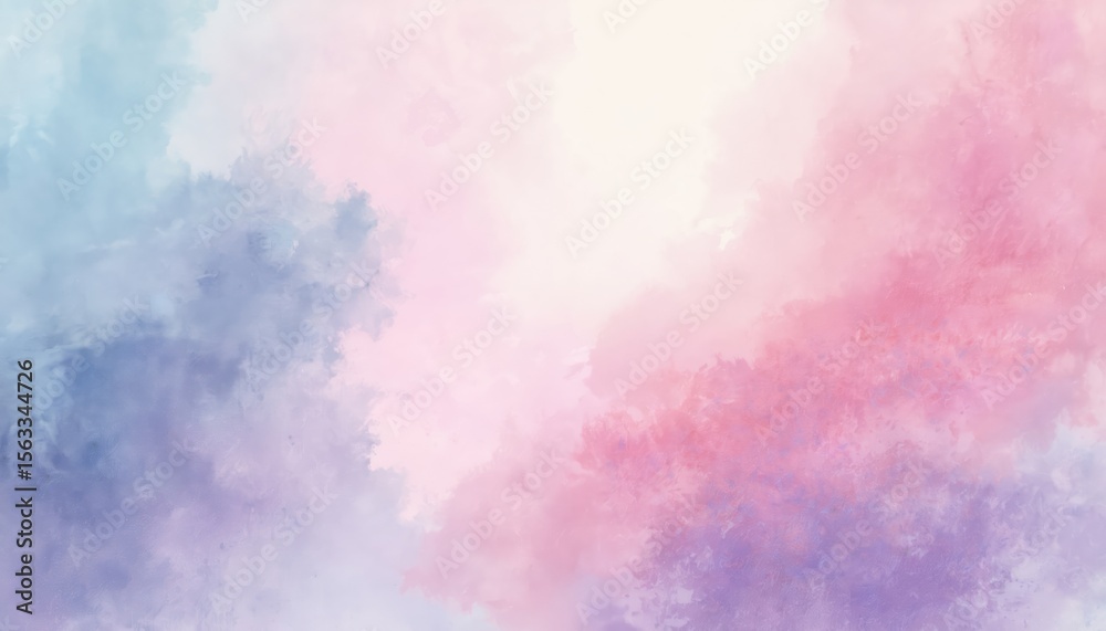Poster abstract pastel watercolor background texture in soft pink blue purple colors. gentle brush strokes 