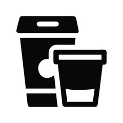 Black coffee cups icon beverage drink