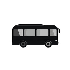 Black Bus Illustration: Clean vector of a sleek, black bus, perfectly depicting urban transportation with its modern design.