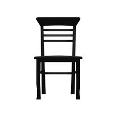 Fototapeta premium Monochrome Wooden Chair: A minimalist depiction of a sleek, black wooden chair, embodying simplicity and elegance in its design.