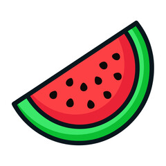 water melon slice vector icon on white background