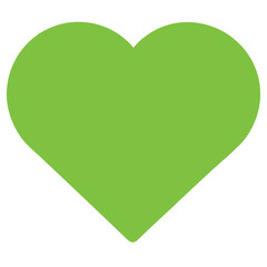 A simple green heart shape isolated on white background