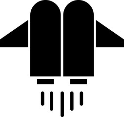 Jetpack flat icon. Vector from automation, high tech. Water sport activity on beach with jet backpack symbol. Air fly transportation booster illustration. Space craft futuristic propulsion device sign