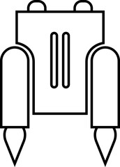 Jetpack line icon. Vector from automation, high tech. Water sport activity on beach with jet backpack symbol. Air fly transportation booster illustration. Space craft futuristic propulsion device sign