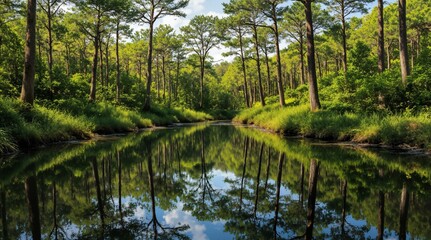 Obraz premium lake in the forest