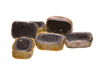 disassembled battery isolated on white background