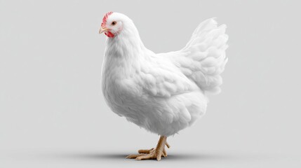 Fototapeta premium white hen 3d vector illustration on clean background in minimal style