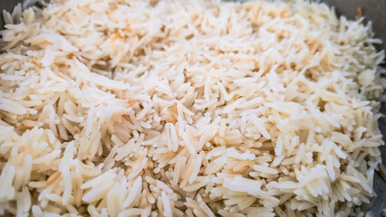 Plain Cooked Rice, Close-up Texture