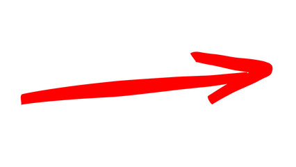 Red arrow isolated on transparent background