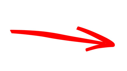 Red arrow isolated on transparent background