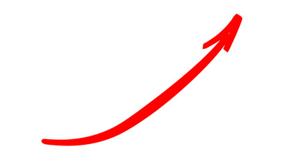 Red arrow isolated on transparent background