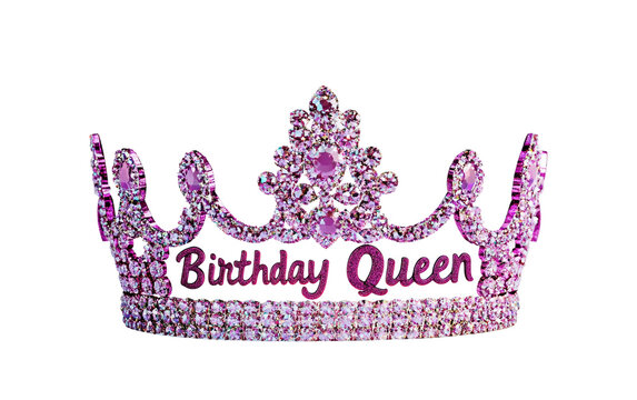 Elegant birthday celebration crown designed for the birthday queen with decorative sparkle isolated on transparent background PNG