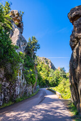 Sur la route côtière des Calanches de Piana en Corse du Sud en France