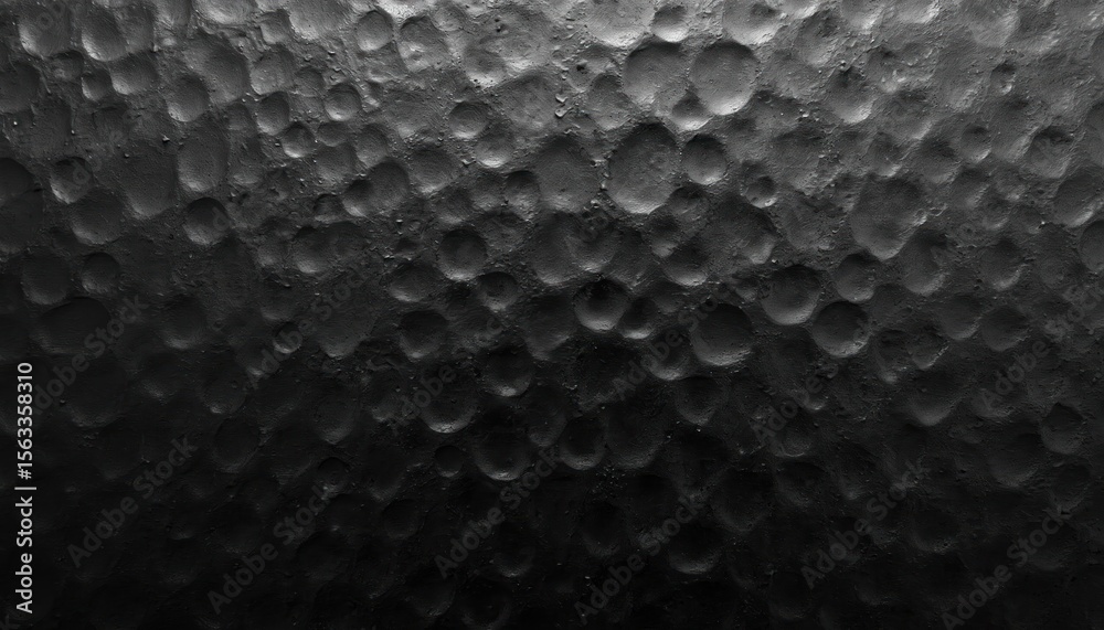 Aufkleber Black metal foil texture background. Shiny metallic surface with bubble pattern. Abstract dark glossy blank backdrop. Decorative element for design, luxury concept, graphic design projects.