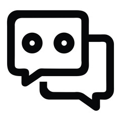 Black chat bubbles with circular eyes communication