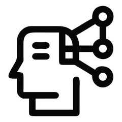 Human head with network connections technology data