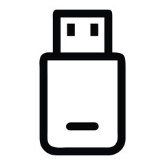 Obraz premium Black flash drive icon storage data