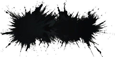 Ink Blots and Splashes Vector Set – Black Grunge Paint Textures and Liquid Splatters for Abstract Art, Branding, and Background Elements
