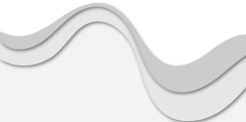 Abstract grey layered wave background with smooth curves and shadows, creating a clean, modern, flowing design. Ideal for banners, presentations, websites, or minimalist graphic layouts.