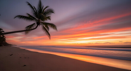 Fototapeta premium Dramatic Sunset Ocean Shoreline