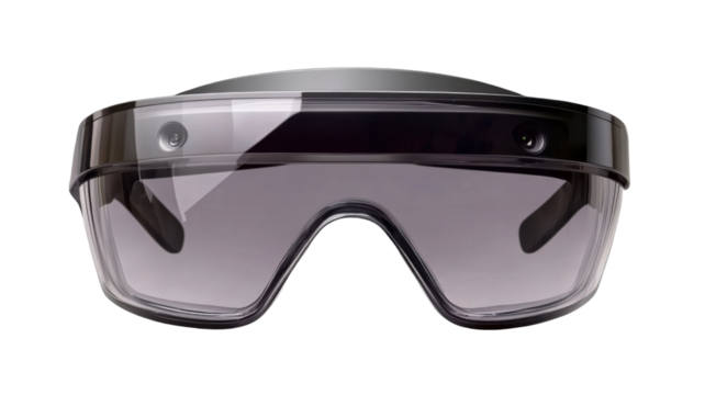 Title: High Resolution Virtual Reality Glasses Isolated on White Background for Futuristic Technology Concepts