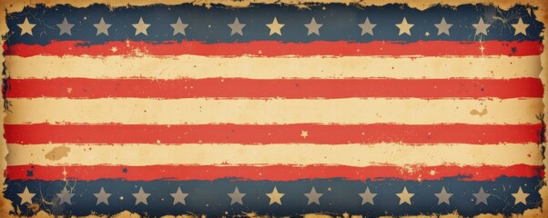vintage americana themed independence day background with faded stars and stripes texture