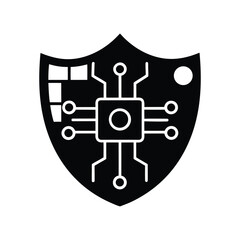Cybersecurity Shield Digital Protection and Data Security Icon