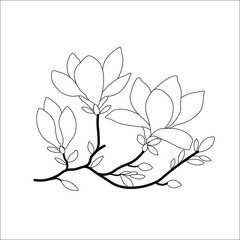 Magnolia blossom hand embroidery pattern for a round hoop