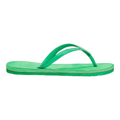 Isolated Green Flip Flop on Transparent Background