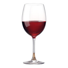 Elegant Wine Glass with Red Wine Isolated Background