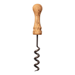 Isolated Antique Corkscrew on Transparent Background