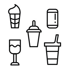 drink icon set glass design suitable to your business, branding, bundle, kitchen, restaurant, marketing, drink day, party, season, summer, and more