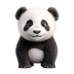 Fototapeta premium Cute cartoon panda character with a friendly smile