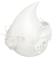 Milk Droplet with Milk Splash.