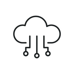 Cloud computing thin line vector icons