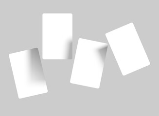Empty playing cards flying mockup