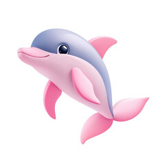 Playful cartoon dolphin with vibrant colors