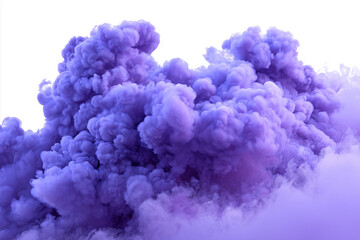 Fototapeta premium Purple smoke cloud, fog, dust, isolated on white background