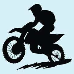 Fototapeta premium Dirt Bike Rider in Action Silhouette