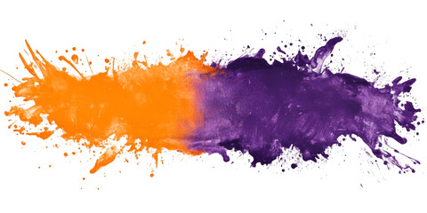 Obraz premium Purple and Orange Abstract Paint Burst Isolated on Transparent Background
