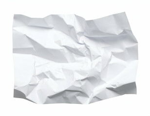 A beautifully textured sheet of crumpled white paper showcases intricate folds and shadows, perfect for abstract