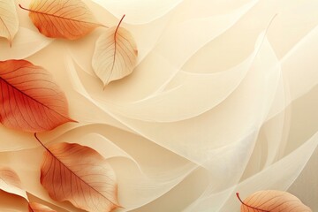 Autumn watercolor illustration. Leaves on an abstract textural background, copy space 