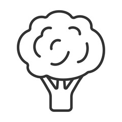Broccoli Icon Outline Style. Vector Illustration Design