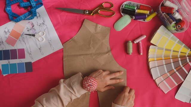 Fashion Design and Sewing Tools with Color Samples